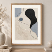 Silent Flow | Minimal Abstract Plaster Art Print ポスター