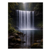Silent Forest Waterfall – Calm Nature Landscape ポスター (正面)
