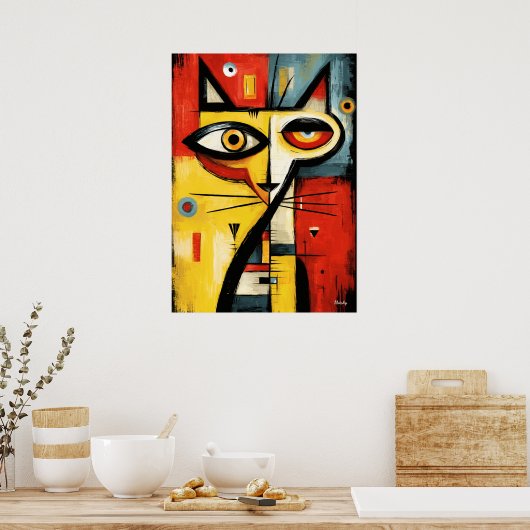 Silent Gaze — Contemporary Abstract Expressionism ポスター (キッチン)