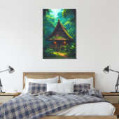 Silent House in the Tropical Forest キャンバスプリント (インサイチュ (寝室))