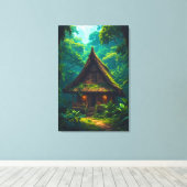 Silent House in the Tropical Forest キャンバスプリント (インサイチュ (ウッドフロア))