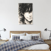 Silent Mask – Emotional Ink Portrait Canvas Print キャンバスプリント (インサイチュ (寝室))