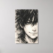 Silent Mask – Emotional Ink Portrait Canvas Print キャンバスプリント (正面)