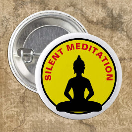SILENT Meditation / Vipassana Retreat (Buddha) 缶バッジ