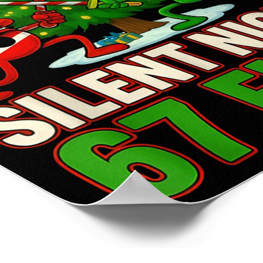 Silent Night 67 Fight Funny Christmas ポスター (角)