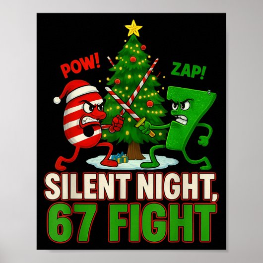 Silent Night 67 Fight Funny Christmas ポスター (正面)