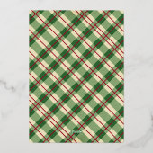 Silent Night | Christmas Baby Photo Plaid Pattern 箔シーズンカード (裏面)