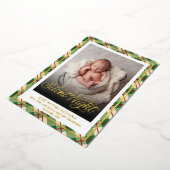 Silent Night | Christmas Baby Photo Plaid Pattern 箔シーズンカード (回転した状態)