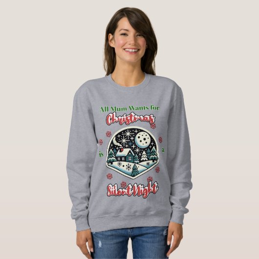 Silent Night Christmas Sweatshirt スウェットシャツ (正面フル)
