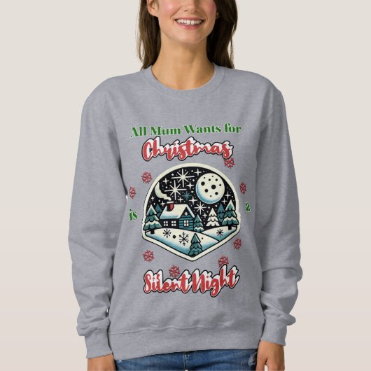 Silent Night Christmas Sweatshirt スウェットシャツ (正面)