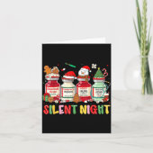 Silent Night Funny Nurse Christmas Design  カード (正面)
