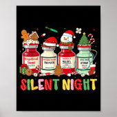 Silent Night Funny Nurse Christmas Design  ポスター (正面)