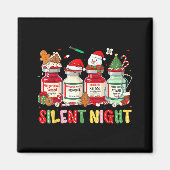 Silent Night Funny Nurse Christmas Design  マグネット (正面)