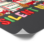 Silent Night Funny Nurse Christmas Design Long Sle ポスター (角)