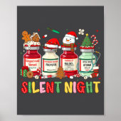 Silent Night Funny Nurse Christmas Design Long Sle ポスター (正面)