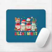 Silent Night Funny Nurse Christmas Design Long Sle マウスパッド (マウス)