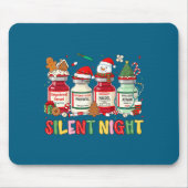 Silent Night Funny Nurse Christmas Design Long Sle マウスパッド (正面)