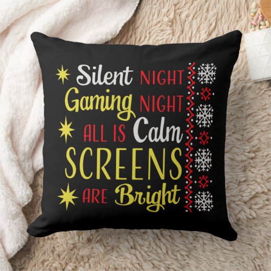 Silent Night Gaming Night All Calm Screens Bright クッション (ブランケット)