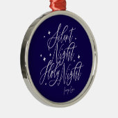 Silent Night Holy Night Blue Christmas Ornament メタルオーナメント (右)
