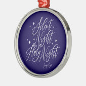 Silent Night Holy Night Blue Christmas Ornament メタルオーナメント (左)