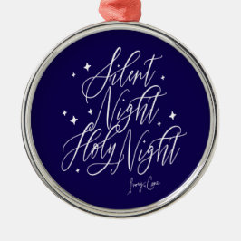 Silent Night Holy Night Blue Christmas Ornament メタルオーナメント