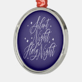 Silent Night Holy Night Blue Christmas Ornament メタルオーナメント (左)