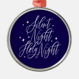 Silent Night Holy Night Blue Christmas Ornament メタルオーナメント