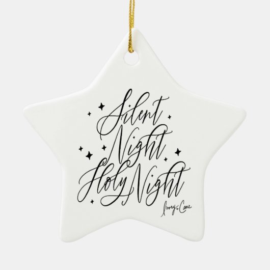 Silent Night Holy Night Christmas Star Ornament セラミックオーナメント (正面)