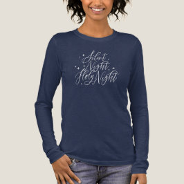 Silent Night Holy Night Holiday Christmas Blue トライブレンドＴシャツ