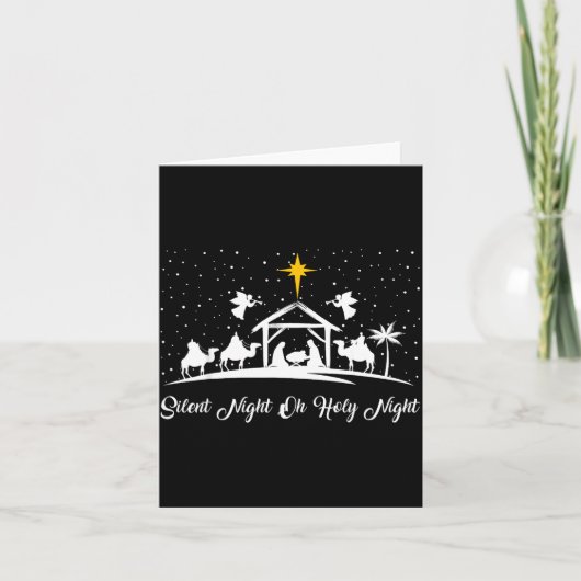 Silent Night Holy Night Nativity Scene Christian C カード (正面)