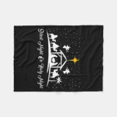 Silent Night Holy Night Nativity Scene Christian C フリースブランケット (正面(横))