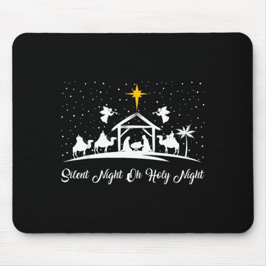 Silent Night Holy Night Nativity Scene Christian C マウスパッド (正面)