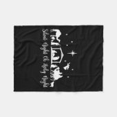 Silent Night Holy Night Nativity Scene Religious C フリースブランケット (正面(横))