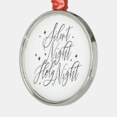 Silent Night Holy Night Round Christmas Ornament メタルオーナメント (左)