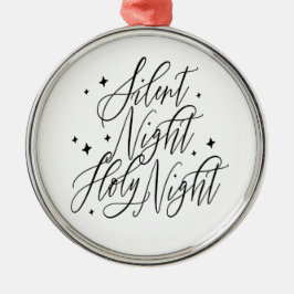 Silent Night Holy Night Round Christmas Ornament メタルオーナメント
