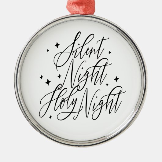 Silent Night Holy Night Round Christmas Ornament メタルオーナメント (正面)
