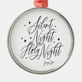 Silent Night Holy Night Round Christmas Ornament メタルオーナメント