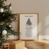 Silent Night Hymn Lyrics Wall Print ポスター