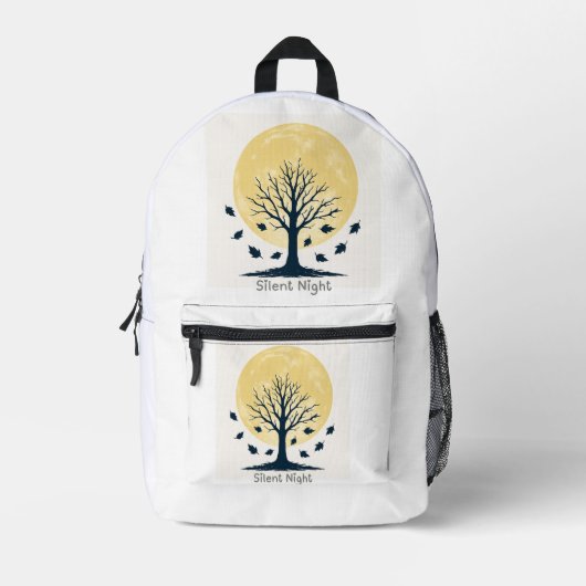 Silent Night Moonlight Tree Backpack プリントバックパック (正面)