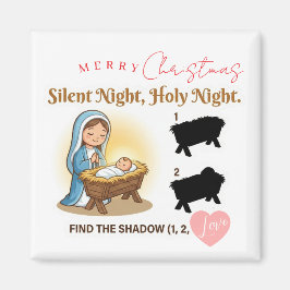 Silent Night Nativity Scene Find The Shadow Game マグネット