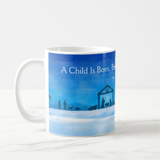 Silent Night Nativity Scene Mug コーヒーマグカップ (左)