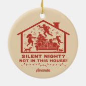 Silent Night Not in This House Funny Christmas セラミックオーナメント (裏面)