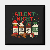 Silent Night Profol Icu Nurse Funny Christmas Medi マグネット (正面)