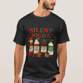 Silent Night Profol Icu Nurse Funny Christmas Medi Tシャツ (正面)