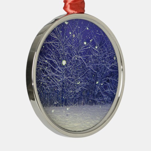 Silent Night Snowfall メタルオーナメント (右)