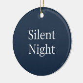Silent Night Typography Classic Navy Blue & White  セラミックオーナメント (左)