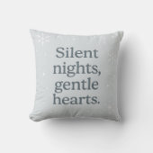 Silent nights, gentle hearts – Christmas Pillow クッション (正面)