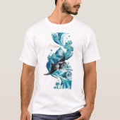 “Silent Ocean – Manta Ray Flow” Tシャツ (正面)