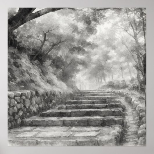 Silent Passage — 道 (ザ・パス) 日本の墨絵 ポスター (正面)