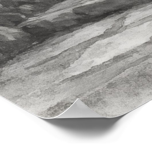 Silent Passage — 道 (The Path) Japanese Sumi-e Ink  ポスター (角)